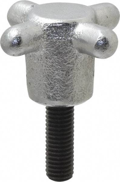 Strong Hand Tools - 2-1/2" Head Diam, 4 Point Spoked Knob - 1/2-13 Stem, Cast Iron - Makers Industrial Supply