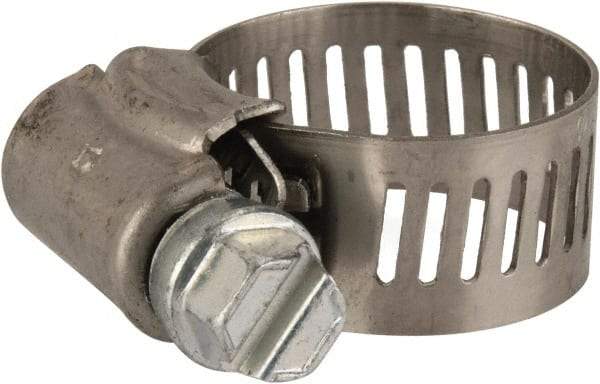 Parker - 0.38 to 0.87" Diam, Stainless Steel Worm Drive Clamp - Makers Industrial Supply