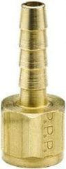 Parker - 1/4 NPSM Thread Hose Barb x Female Swivel Ball-End Connector - 5/16" ID Hose x 0.353" OD Hose, Brass - Makers Industrial Supply