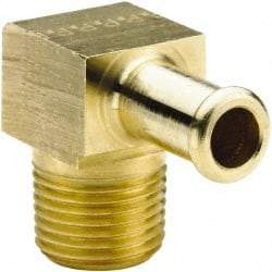 Parker - 3/8 NPT Thread Hose Barb x Male NPT 90° Elbow - 5/8" ID Hose, Brass - Makers Industrial Supply