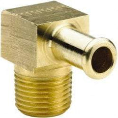 Parker - 3/4 NPT Thread Hose Barb x Male NPT 90° Elbow - 3/4" ID Hose, Brass - Makers Industrial Supply