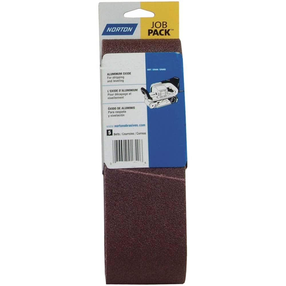 Norton - 3" Wide x 24" OAL, 80 Grit, Aluminum Oxide Abrasive Belt - Makers Industrial Supply