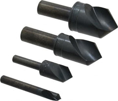 M.A. Ford - 4 Piece, 1/4 to 1" Head Diam, 90° Included Angle, Single End Countersink Set - Makers Industrial Supply