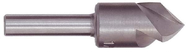 M.A. Ford - 2" Head Diam, 3/4" Shank Diam, 3 Flute 60° High Speed Steel Countersink - Bright Finish, 4-1/4" OAL, 0.6" Nose Diam, Single End, Straight Shank, Right Hand Cut - Makers Industrial Supply