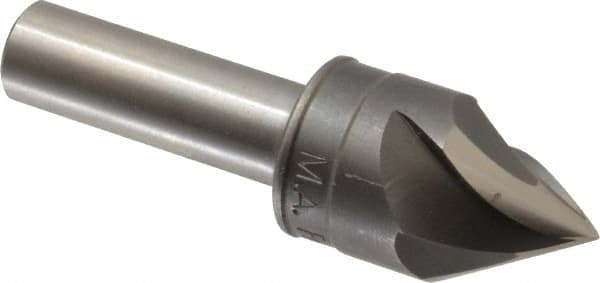 M.A. Ford - 7/8" Head Diam, 1/2" Shank Diam, 3 Flute 60° High Speed Steel Countersink - Bright Finish, 3" OAL, 0.26" Nose Diam, Single End, Straight Shank, Right Hand Cut - Makers Industrial Supply