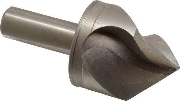 M.A. Ford - 2" Head Diam, 3/4" Shank Diam, 3 Flute 90° High Speed Steel Countersink - Bright Finish, 4-1/4" OAL, 0.6" Nose Diam, Single End, Straight Shank, Right Hand Cut - Makers Industrial Supply