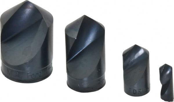 M.A. Ford - 4 Piece, 1/4 to 1" Head Diam, 100° Included Angle, Single End Countersink Set - Makers Industrial Supply