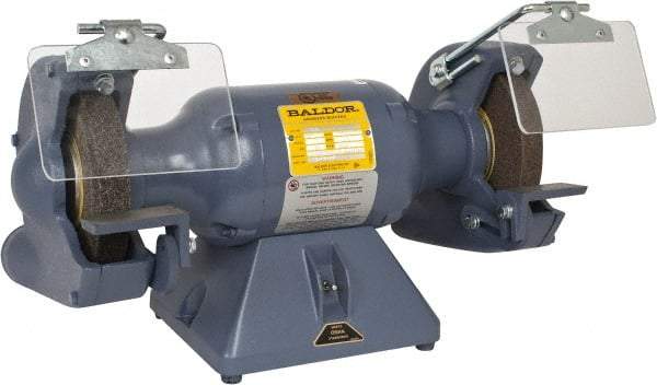 Baldor - 7" Wheel Diam x 1" Wheel Width, 1/2 hp Grinder - 5/8" Arbor Hole Diam, 1 Phase, 3,600 Max RPM, 115 Volts - Makers Industrial Supply