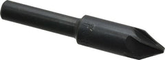 M.A. Ford - 3/8" Head Diam, 1/4" Shank Diam, 6 Flute 60° High Speed Steel Countersink - Bright Finish, 2" OAL, 0.09" Nose Diam, Single End, Straight Shank, Right Hand Cut - Makers Industrial Supply