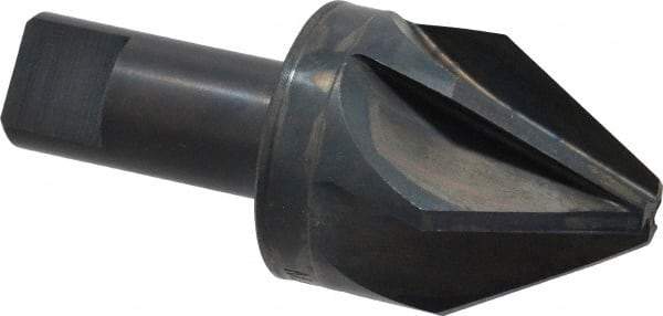 M.A. Ford - 1-1/2" Head Diam, 3/4" Shank Diam, 6 Flute 60° High Speed Steel Countersink - Bright Finish, 3-1/2" OAL, 0.43" Nose Diam, Single End, Straight Shank, Right Hand Cut - Makers Industrial Supply