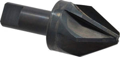 M.A. Ford - 1-1/2" Head Diam, 3/4" Shank Diam, 6 Flute 60° High Speed Steel Countersink - Bright Finish, 3-1/2" OAL, 0.43" Nose Diam, Single End, Straight Shank, Right Hand Cut - Makers Industrial Supply