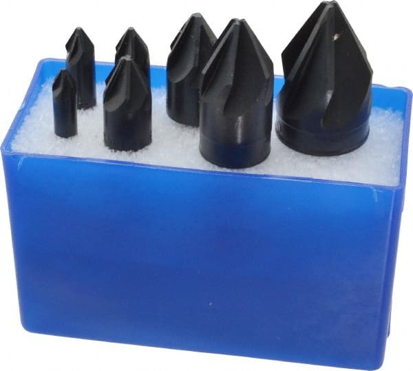 M.A. Ford - 7 Piece, 1/4 to 1" Head Diam, 60° Included Angle, Single End Countersink Set - Makers Industrial Supply