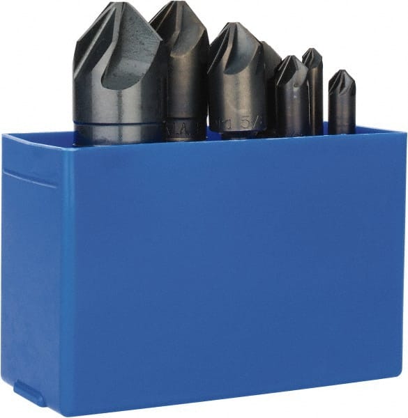 M.A. Ford - 7 Piece, 1/4 to 1" Head Diam, 90° Included Angle, Single End Countersink Set - Makers Industrial Supply