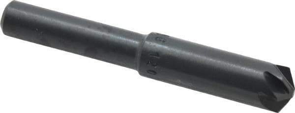 M.A. Ford - 5/16" Head Diam, 1/4" Shank Diam, 6 Flute 120° High Speed Steel Countersink - Bright Finish, 2" OAL, 0.08" Nose Diam, Single End, Straight Shank, Right Hand Cut - Makers Industrial Supply