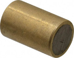 Mag-Mate - 5/16" Diam x 1/2" High, 0.18 Lb Average & 0.35 Lb Max Pull Force, Brass Alnico Shielded Magnet - 800°F Max Operating Temp, 0.032" Wall Thickness - Makers Industrial Supply