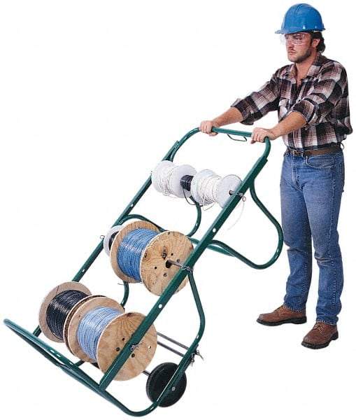 Greenlee - 750 Lb Capacity, 27" Wide x 54-1/2" Long x 26-1/2" High Wire Cart - 5 Slot, 6 Spool, Steel - Makers Industrial Supply