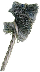 Osborn - 4" Diam Helical Nylon Tube Brush - Single Spiral, 3" Brush Length, 9" OAL, 1/2" Diam Shank - Makers Industrial Supply