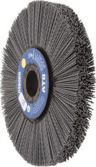 Osborn - 8" OD, 1-1/4" Arbor Hole, Crimped Nylon Wheel Brush - 1" Face Width, 2-1/4" Trim Length, 0.04" Filament Diam, 3,600 RPM - Makers Industrial Supply