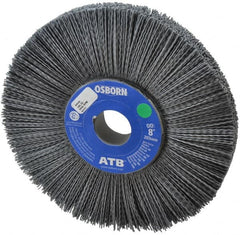 Osborn - 8" OD, 1-1/4" Arbor Hole, Crimped Nylon Wheel Brush - 1" Face Width, 2-1/4" Trim Length, 0.035" Filament Diam, 3,600 RPM - Makers Industrial Supply