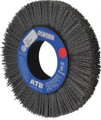 Osborn - 6" OD, 2" Arbor Hole, Crimped Nylon Wheel Brush - 1" Face Width, 1-1/4" Trim Length, 0.04" Filament Diam, 3,600 RPM - Makers Industrial Supply