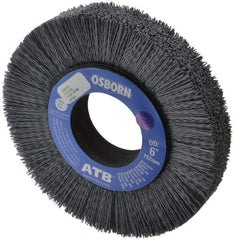 Osborn - 6" OD, 2" Arbor Hole, Crimped Nylon Wheel Brush - 1" Face Width, 1-1/4" Trim Length, 0.022" Filament Diam, 3,600 RPM - Makers Industrial Supply