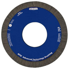 Osborn - 8" OD, 2" Arbor Hole, Crimped Nylon Wheel Brush - 1" Face Width, 1-1/4" Trim Length, 0.028" Filament Diam, 3,600 RPM - Makers Industrial Supply