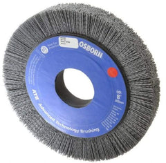 Osborn - 8" OD, 2" Arbor Hole, Crimped Nylon Wheel Brush - 1" Face Width, 1-1/4" Trim Length, 0.04" Filament Diam, 3,600 RPM - Makers Industrial Supply