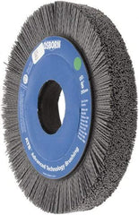 Osborn - 8" OD, 2" Arbor Hole, Crimped Nylon Wheel Brush - 1" Face Width, 1-1/4" Trim Length, 0.035" Filament Diam, 3,600 RPM - Makers Industrial Supply