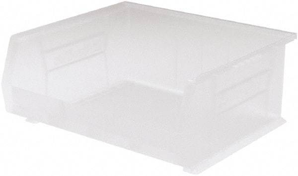 Akro-Mils - 75 Lb. Load Capacity, 14-3/4" Deep, Clear Polymer Hopper Stacking Bin - 7" High x 16-1/2" Wide x 14-3/4" Long - Makers Industrial Supply