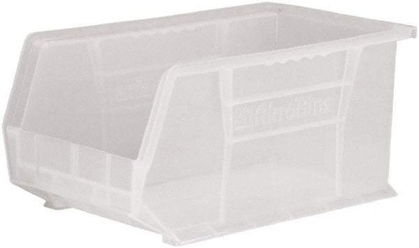 Akro-Mils - 60 Lb. Load Capacity, 14-3/4" Deep, Clear Polymer Hopper Stacking Bin - 7" High x 8-1/4" Wide x 14-3/4" Long - Makers Industrial Supply