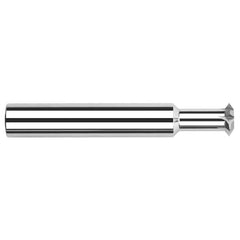 Harvey Tool - 1/4° 1/4" Cut Diam, 1/8" Cut Width, 1/4" Shank, Solid Carbide Double-Angle Cutter - Makers Industrial Supply