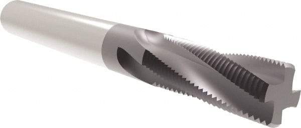 Allied Machine and Engineering - M4x0.70 Metric, 0.115" Cutting Diam, 3 Flute, Solid Carbide Helical Flute Thread Mill - Internal/External Thread, 0.276" LOC, 2" OAL, 1/8" Shank Diam - Makers Industrial Supply