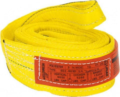 Lift-All - 10' Long x 3" Wide, 6,600 Lb Vertical Capacity, 2 Ply, Nylon Web Sling - 5,200 Lb Choker Capacity, Yellow - Makers Industrial Supply