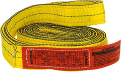 Lift-All - 8' Long x 2" Wide, 9,600 Lb Vertical Capacity, 2 Ply, Nylon Web Sling - 7,700 Lb Choker Capacity, Yellow - Makers Industrial Supply