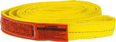 Lift-All - 10' Long x 2" Wide, 9,600 Lb Vertical Capacity, 2 Ply, Nylon Web Sling - 7,700 Lb Choker Capacity, Yellow - Makers Industrial Supply