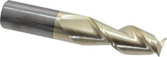 Accupro - 5/8", 1-5/8" LOC, 5/8" Shank Diam, 3-1/2" OAL, 2 Flute, Solid Carbide Square End Mill - Single End, ZrN Finish, Spiral Flute, 45° Helix, Centercutting, Right Hand Cut, Right Hand Flute - Makers Industrial Supply