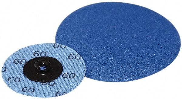 Superior Abrasives - 3" Disc Diam, 60 Grit, Zirconia Alumina Quick Change Disc - Type S Attaching System, Coated, Medium Grade - Makers Industrial Supply