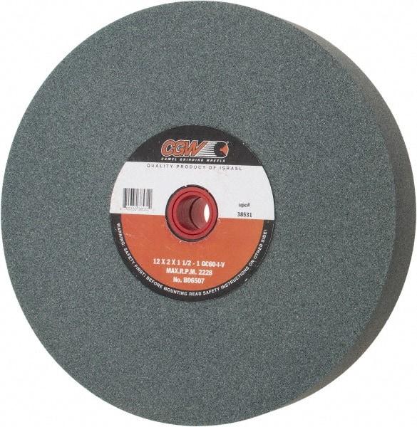 Camel Grinding Wheels - 60 Grit Silicon Carbide Bench & Pedestal Grinding Wheel - 12" Diam x 1-1/4" Hole x 2" Thick, 2220 Max RPM, I Hardness, Medium Grade , Vitrified Bond - Makers Industrial Supply