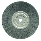 8" Diameter - 5/8" Arbor Hole - Crimped Steel Wire Straight Wheel - Makers Industrial Supply