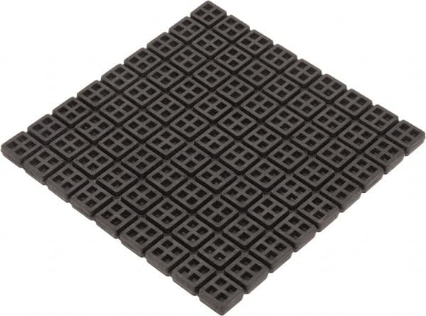 Mason Ind. - 18" Long x 18" Wide x 3/4" Thick, Rubber, Machinery Leveling Pad & Mat - 14,580 Lb Max Load, Black - Makers Industrial Supply