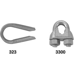 Campbell - 1/4" Wire Rope Clips - 5/16-18, Steel, Electro Galvanized - Makers Industrial Supply