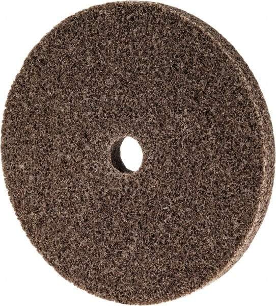 3M - 3" Diam, 1/4" Face Width, 3/8" Center Hole, Medium Grade, Aluminum Oxide Deburring Wheel - Unitized, Hard Density 8 Grade, 18,100 RPM - Makers Industrial Supply