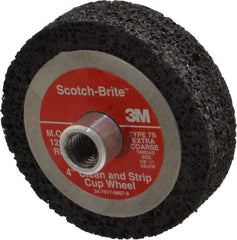 3M - 4" Diam, 1" Face Width, Very Coarse Grade, Silicon Carbide Deburring Wheel - Unitized, Hard Density 7 Grade, 12,000 RPM - Makers Industrial Supply