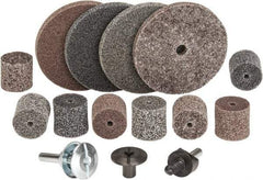 3M - 14 Piece Deburring Kit - 1 & 3" Diam Unitized Wheels in Fine, Medium & Coarse Grades, 1/4" Inch Shank Diam, Aluminum Oxide, Silicon Carbide, Mandrel Connection, Shank Included - Makers Industrial Supply