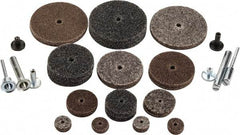 3M - 30 Piece Deburring Kit - 1/2, 1, 1-1/2 & 2" Diam Unitized Wheels in Fine, Medium & Coarse Grades, 1/8 & 1/4" Shank Diam, Aluminum Oxide & Silicon Carbide - Makers Industrial Supply