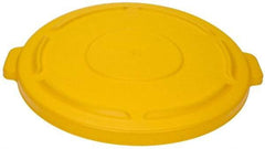 Rubbermaid - Round Lid for Use with 44 Gal Round Trash Cans - Yellow, Polyethylene, For Brute Trash Cans - Makers Industrial Supply