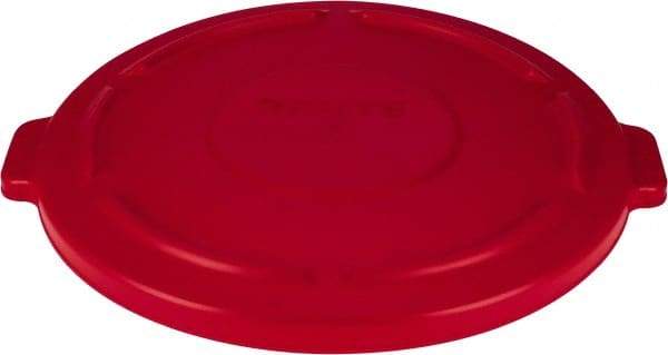 Rubbermaid - Round Lid for Use with 44 Gal Round Trash Cans - Red, Polyethylene, For Brute Trash Cans - Makers Industrial Supply