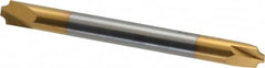 Accupro - 0.05" Radius, 3/16" Mill Diam, 2 Flute Solid Carbide Corner Rounding End Mill - Double End, TiN Finish, 2" OAL, 3/16" Shank Diam - Makers Industrial Supply