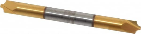 Accupro - 0.062" Radius, 3/16" Mill Diam, 2 Flute Solid Carbide Corner Rounding End Mill - Double End, TiN Finish, 2" OAL, 3/16" Shank Diam - Makers Industrial Supply