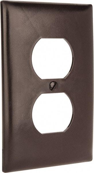 Pass & Seymour - 1 Gang, 4-11/16 Inch Long x 2-15/16 Inch Wide, Standard Outlet Wall Plate - Duplex Outlet, Brown, Nylon - Makers Industrial Supply